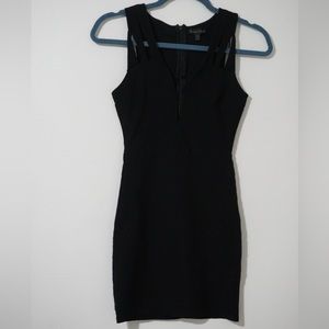 Jealous Tomato Black plunge strappy sleeveless bodycon mini dress. Size S.